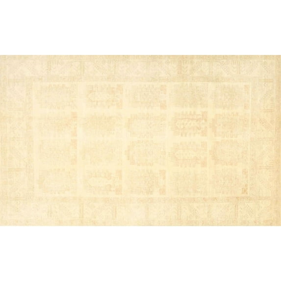 Ahgly Company Machine Washable Indoor Rectangle Traditional Khaki Gold Area Rugs, 6' x 9'