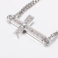 thumbnail image 2 of 6pc Adjustable Brass Bolo Bracelets Slider Bracelets with Cubic Zirconia and Box Chains Cross Platinum 10-1/4 inch(260mm), 2 of 5