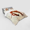 thumbnail image 3 of Modern Duvet Cover Set, Muse Woman Portrait in Grunge Style Hand Drawn Mystic Beauty Picture, Bedding Set with Shams and Fitted Sheet, 3 Sizes, by Ambesonne, 3 of 3