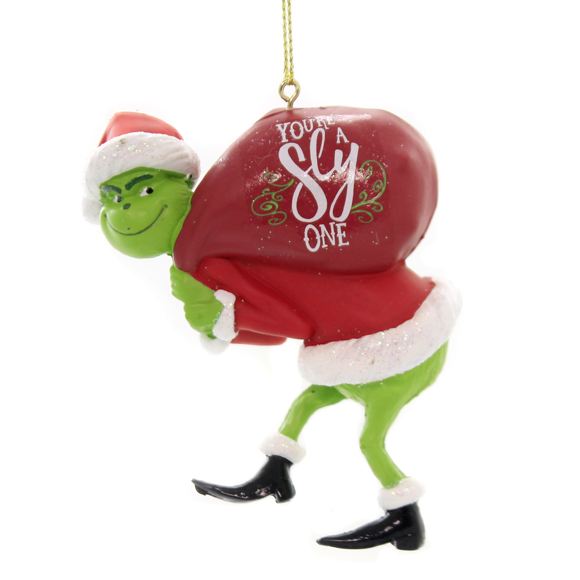 SUESS' THE GRINCH™ w/RED SACK BLOW MOLD XMAS ORNAMENT OFFICIALLY LICENSED DR 