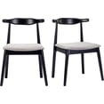 thumbnail image 3 of Duhome Mid-century Modern Dining Chairs Set of 2 Wooden Dining Room Chairs Fabric Upholstered Kitchen Side Chairs Retro, Black, 3 of 7