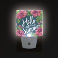 thumbnail image 3 of Hello Summer Leaf Flower Night Light 2 Pack LED Nightlight Plug into Wall Dusk to Dawn Sensor Soft White, 3 of 7
