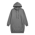thumbnail image 6 of Oksale Sweatshirt Dresses Women with Pockets Loose Cozy Long Sleeve Mini Hoodie Dress Casual Drawstring Hooded Sweatshirts Fall Outfits Gray 2XL, 6 of 6
