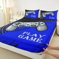 thumbnail image 3 of Manfei Console Game Bed Sheets,Geometric Polka Dots King Sheets,Gray Blue Sheet Set For Boys Teens,Luxury Bedroom Decor,4pcs, 3 of 7