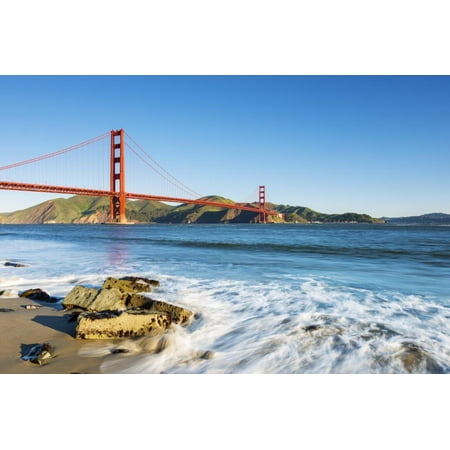 North America, USA, America, California, San Francisco, Golden gate bridge from Marine drive beach Print Wall Art By Jordan (Best Drives From San Francisco)