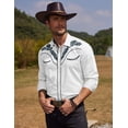 thumbnail image 4 of COOFANDY Cowboy Shirts for Men Long Sleeve Western Shirt Embroidered Button Up Shirts, 4 of 9