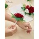 thumbnail image 5 of Corsage de Muñeca Serwalin 6 PCS Rosas Burdeos para Bodas, 5 of 9