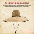 thumbnail image 3 of Nicky Bigs Novelties Handmade Huge Large Fit Hard Shell Double Weaved Straw Shade Gardening Hat Wide Brim Outdoor Sun Hats (Natural Brown, One Size), 3 of 8