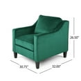 thumbnail image 2 of Chaise d'Appoint en Velours, Fauteuil Moderne Rembourré pour Salon, Salon, Lecture, Bureau, Vert, 2 of 6