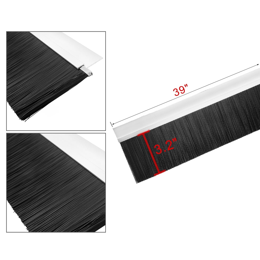 Unique Bargains Aluminum Alloy Door Bottom Sweep Nylon Brush Seal 39.37" x 4.25"