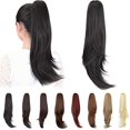thumbnail image 1 of ORUYROP Extension de Queue de Cheval, extensions de Cheveux à Pince de 20 Pouces Queue de Cheval Cheveux Bouclés à Griffes Extension de Cheveux Pièce de Cheveux Synthétique d'Apparence Naturelle pour Femmes Noir Naturel, 1 of 7
