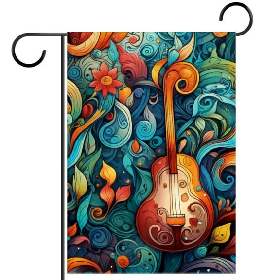 Abstract Music Notes Decorative Garden Flag for All Seasons, 12 x 18 Inch Small Vertical Double Sided Outside Decoration for Yard Farmhouse
