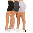 thumbnail image 5 of Women's Casual Stretch Cotton Solid Workout Pull On Basic Shorts Pants (Pack of 3), 5 of 5