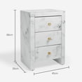 thumbnail image 4 of Onyx Marble Nightstand with 3 Drawers - White, 4 of 9