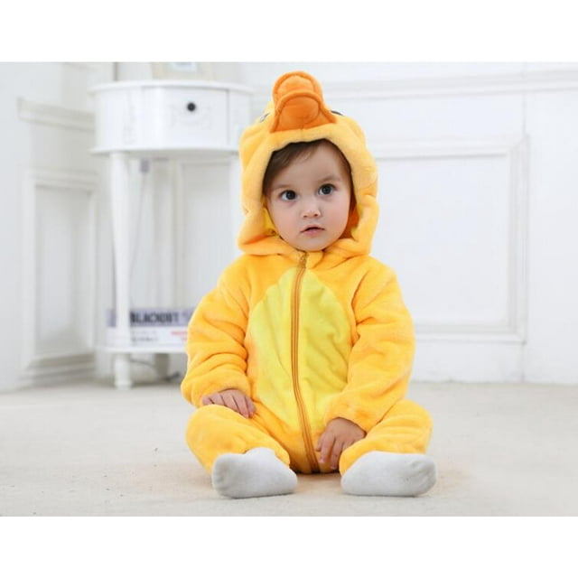 Combinaison à Capuchon en Flanelle pour Bébé Unisexe, Costume d'Animal, Hiver Automne, Cosplay, Duck 90 cm