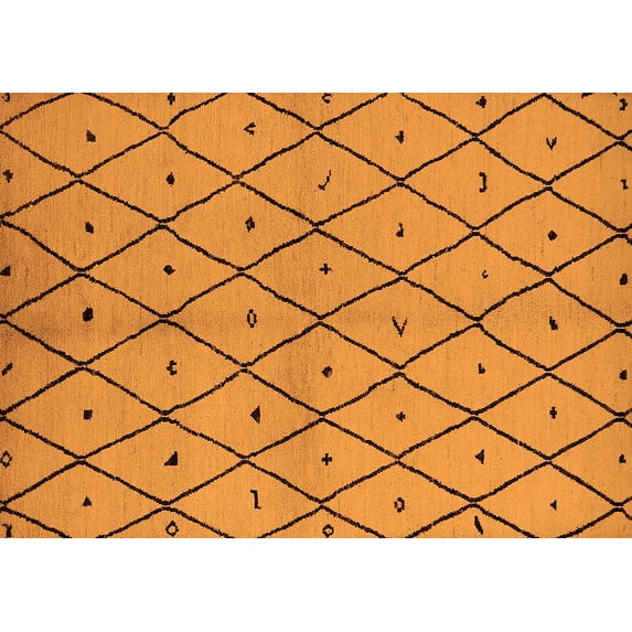 Ahgly Company Indoor Rectangle Solid Orange Modern Area Rugs, 4' x 6'