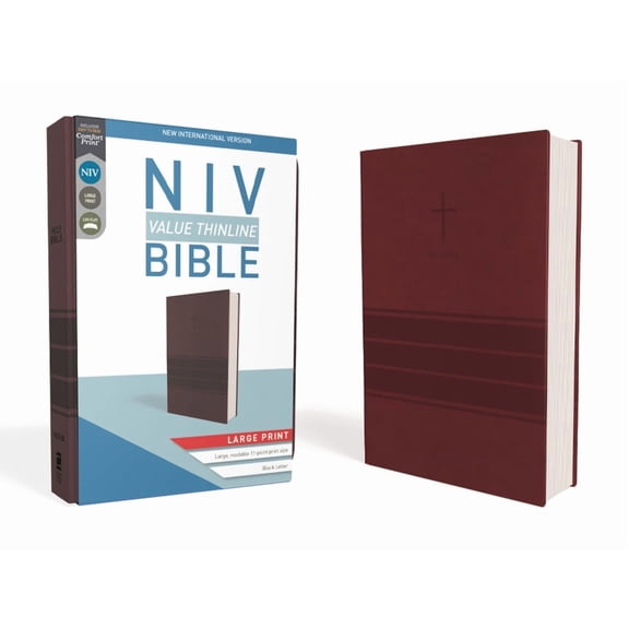 NIV, Value Thinline Bible, Large Print, Imitation Leather, Burgundy (Other)(Large Print)
