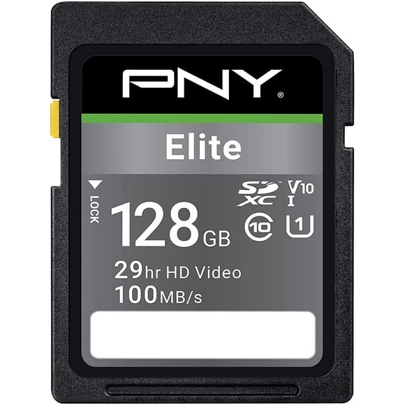 PNY 128GB Élite Classe 10 U1 V10 SDXC Carte Mémoire Flash