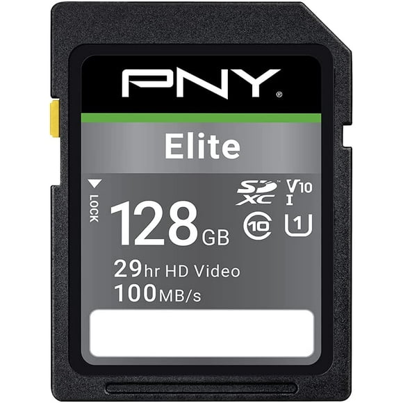 PNY 128GB Elite Class 10 U1 V10 SDXC Flash Memory Card