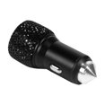 thumbnail image 1 of Puerto USB dual Cargador de coche de carga rápida Martillo de seguridad estilo diamante (negro) Ndcxsfigh Accesorios para autos y motos, 1 of 8