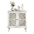 thumbnail image 4 of Spaco Vintage Hollow-Carved 2-Door Accent Cabinet, Floral Design Storage Sideboard with Adjustable Shelf & Solid Wood Legs, White, 4 of 7
