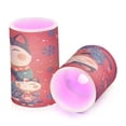 thumbnail image 2 of WOBOGO Size Combo Candle Flickering Flameless with Remote Control and Timer for Romantic Atmosphere Illustration Of Fortune Cats with Blue Snowflakes, 2 of 7