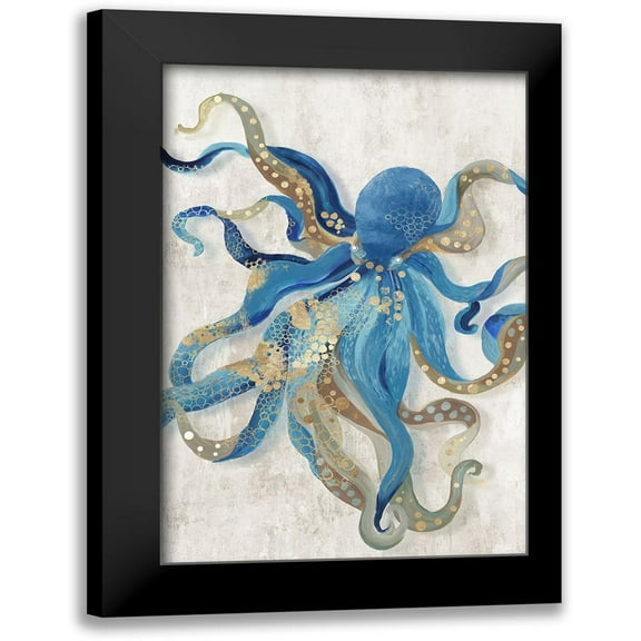 Wilson, Aimee 11x14 Black Modern Framed Museum Art Print Titled - Blue Octopus