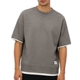 thumbnail image 3 of Generic Men's Heavy Weight Waffle T-Shirts Summer Round Neck Short Sleeve Big and Tall Shirts Solid Basic Oversized Tee Tops, 3 of 7