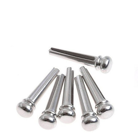 Christmas Clearance 6pcs Silver Metal String Nails Bridge Pins End Peg for Acoustic (Best Guitar Bridge For Sustain)