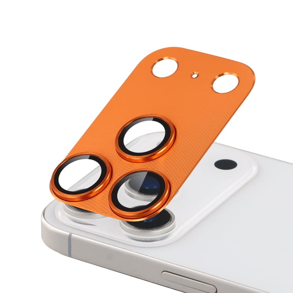 Dteck Camera Lens Protector for iPhone 17 Pro Max , Metal Aluminum Alloy Tempered Glass Camera Protector, Military Grade Shatterproof Case Friendly,Orange