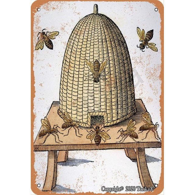Letrero de metal con diseño retro de abeja para decoración del hogar, cocina, baño, granja, jardín, garaje, citas inspiradoras, tamaño: 8 x 12 pulgadas
