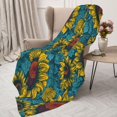 thumbnail image 3 of Sikiie Sunflowers Cozy Flannel Fleece Throw Blanket: Lightweight & Thick for All Seasons - Perfect for Women, Men, & Kids"40"x30", 3 of 6