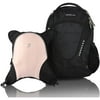Obersee Oslo Diaper Bag Backpack and Cooler, Black/Bubble Gum
