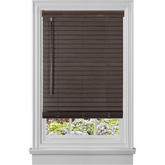 Ergode Cordless GII Madera Falsa 2" Faux Wood Plantation Blind 27x64 - Mahogany