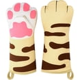 thumbnail image 1 of Guantes de cocina divertidos, accesorios de cocina, guantes de gato kawaii resistentes al calor para cocinar y hornear, 1 par de garras, 1 of 5