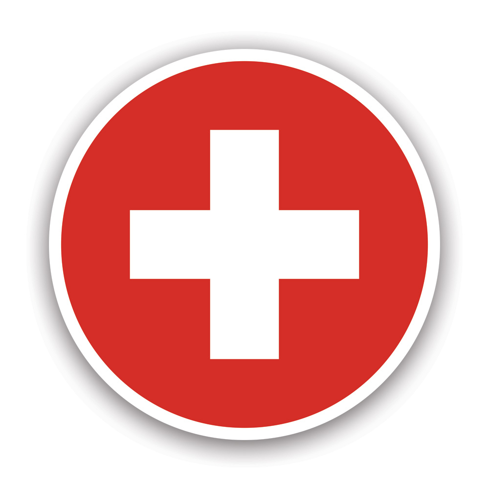 Round Swiss Flag Sticker Decal Self Adhesive Vinyl Weatherproof