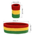 thumbnail image 2 of Uxcell 2 Sport Wristbands & 1 Headband Set Cotton Absorbent Athletic Sweatband Red, Yellow, Green, 2 of 6