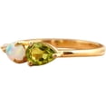 thumbnail image 3 of CZ Ring, Natural Peridot Ring, Peridot Gemstone Ring, Opal Ring, August Birthstone, Gold Micron Ring, Womens Ring, 925 Sterling Silver, Dainty Ring, Minimal Ring, Gift For Her, Wedding Ring, 3 of 5