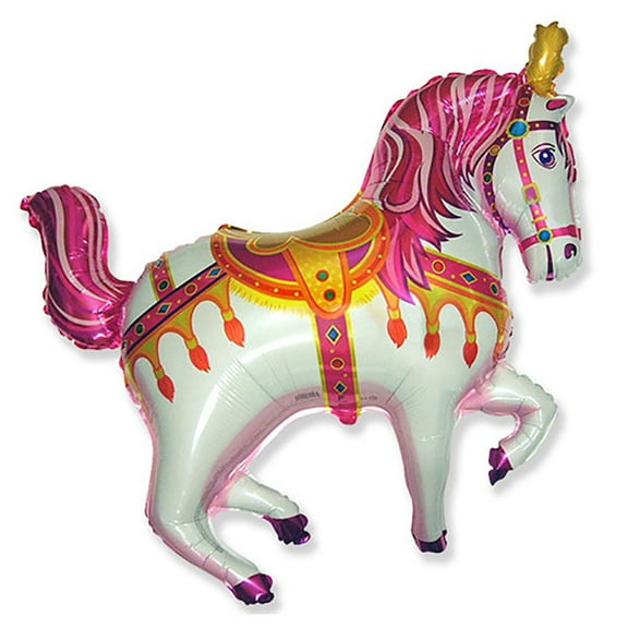 LOONBALLOON Circus Balloons, 39″ HORSE FAIR - FUCHSIA