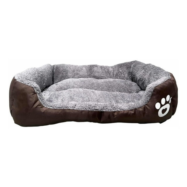 Cama Para Mascotas Talla Grande - Estampado Huella marron Grande Giropet Cama grande