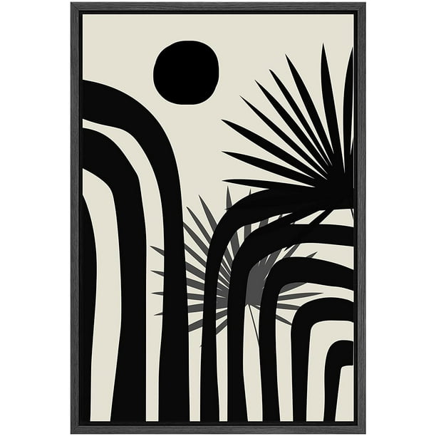 Boho Jungle Leaf Framed Canvas Wall Art