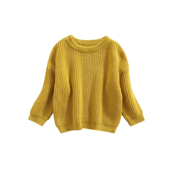 GXFC Little Girls Fall Sweaters 6M 12M 18M 2T 3T 4T 5T Kids Girls Long Sleeve Solid Knit Pullovers Tops Casual Fall Knitwear Clothes for Children Girls