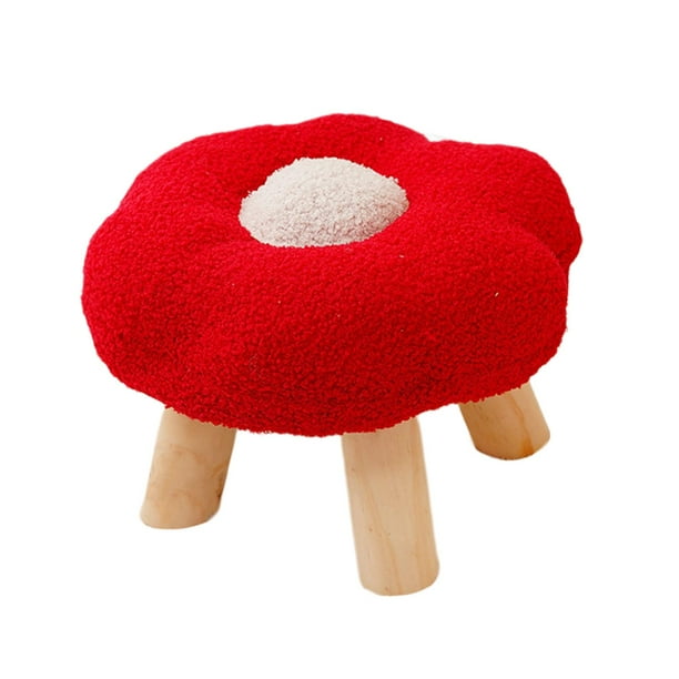 Sofá reposapiés reposapiés zapatos que cambian la forma de la flor cómodo lindo antideslizante puf pequeño taburete debajo del escritorio para porche Rojo BLESIY Taburetes de paso