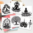 thumbnail image 4 of 6Pcs Light Switch Plate Stickers Mindful Spiritual Design Lotus Flowers Switch Stickers for Light Switch Wall Outlets Bedroom Living Room Laptop Computer 7 x 7 Inches, 4 of 7