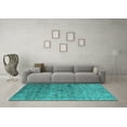 thumbnail image 3 of Ahgly Company Machine Washable Indoor Round Oriental Turquoise Blue Industrial Area Rugs, 3' Round, 3 of 4