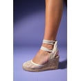 thumbnail image 3 of Lions - Alpargatas de cuña de piel y malla beige beige 23 CM, 3 of 7