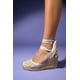 thumbnail image 3 of Lions - Alpargatas de cuña de piel y malla beige beige 23 CM, 3 of 7