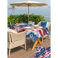 thumbnail image 6 of 60x120 Inch Outdoor Tablecloth with Umbrella Hole Zipper Rectangle American Flag Tie-dye Rectangular Tablecloths Outside Waterproof Blue Red Ombre Abstract Art Patio Table Cover for Picnic Party, 6 of 8