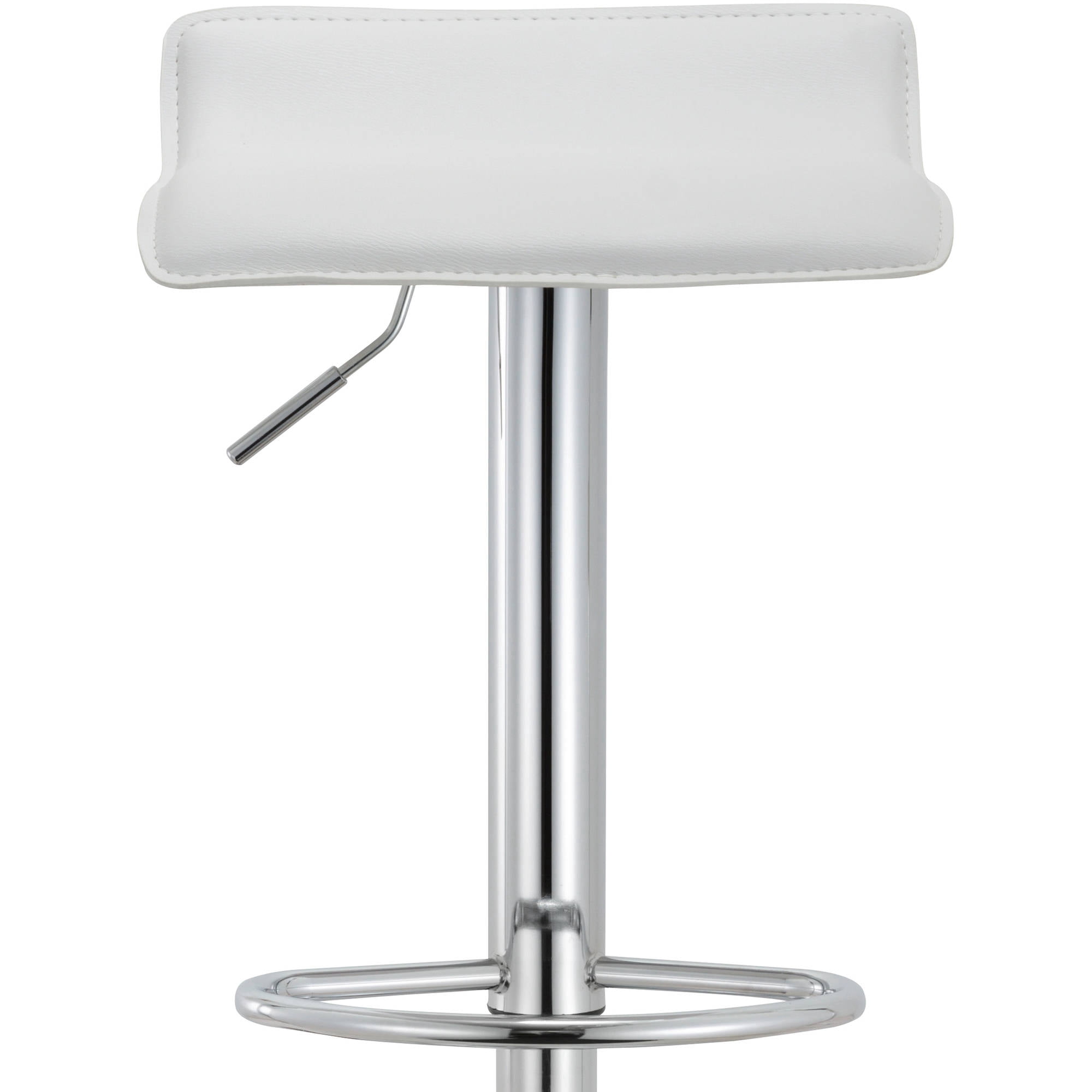 Armless Swivel Adjustable Bar Stool with Footrest White, Set of 2