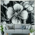 thumbnail image 4 of Autua Flowered Black White Tapestry Wall Hanging Unique Style 50x40inch, 4 of 6
